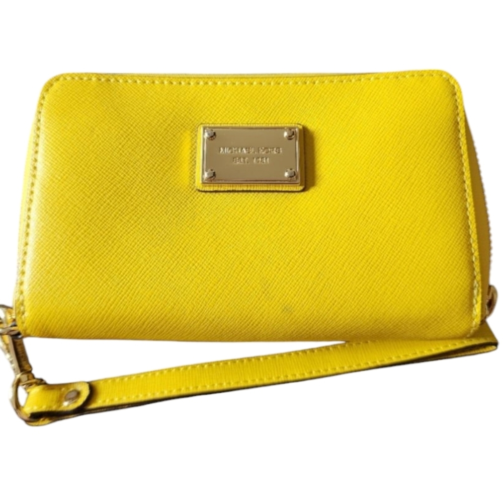 Preowned Michael Kors yellow wristlet womens wallet‎